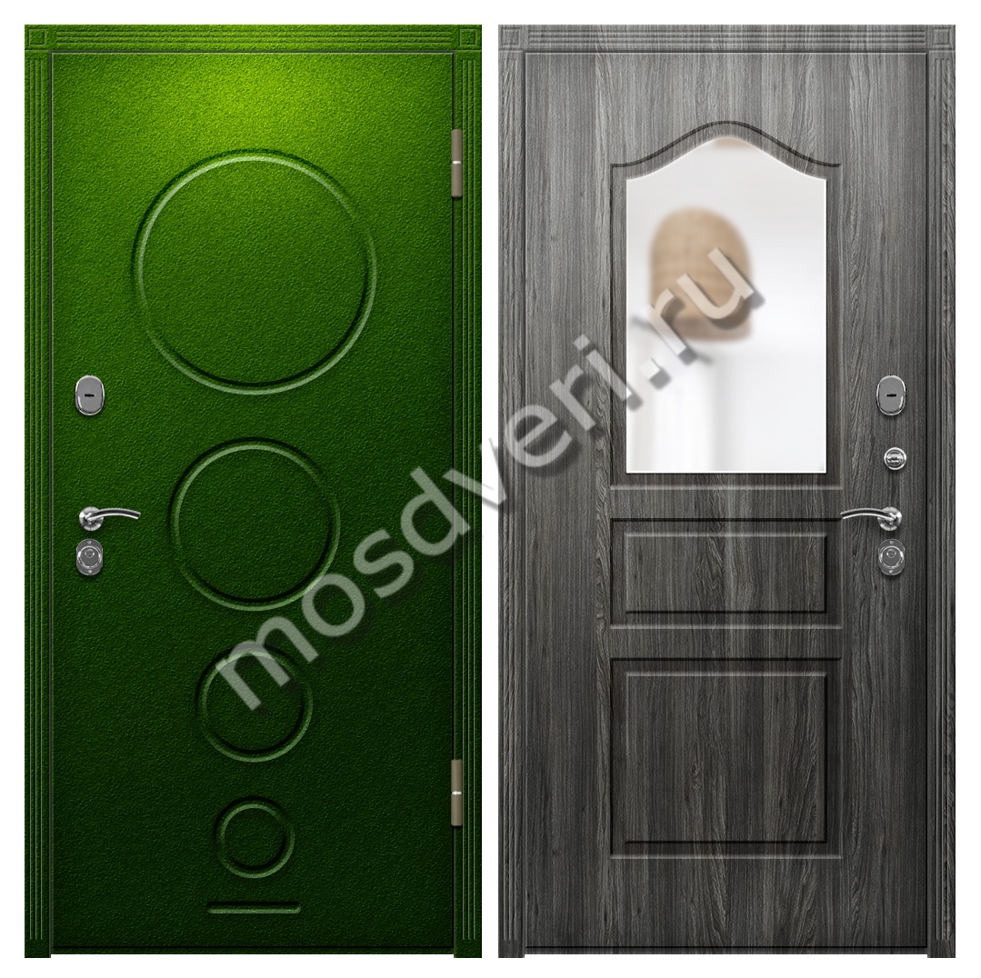 Входная дверь в коттедж порошок и МДФ с зеркалом - купить от производителя Мосдвери Входная дверь в коттедж порошок и МДФ с зеркалом
