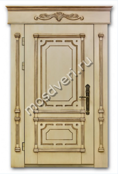 Входная дверь с массивом дуба с резными элементами - купить от производителя Мосдвери Входная дверь с массивом дуба с резными элементами